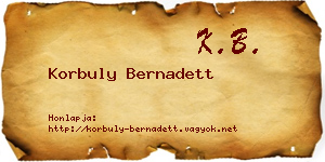 Korbuly Bernadett névjegykártya