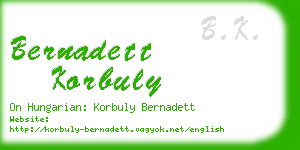 bernadett korbuly business card